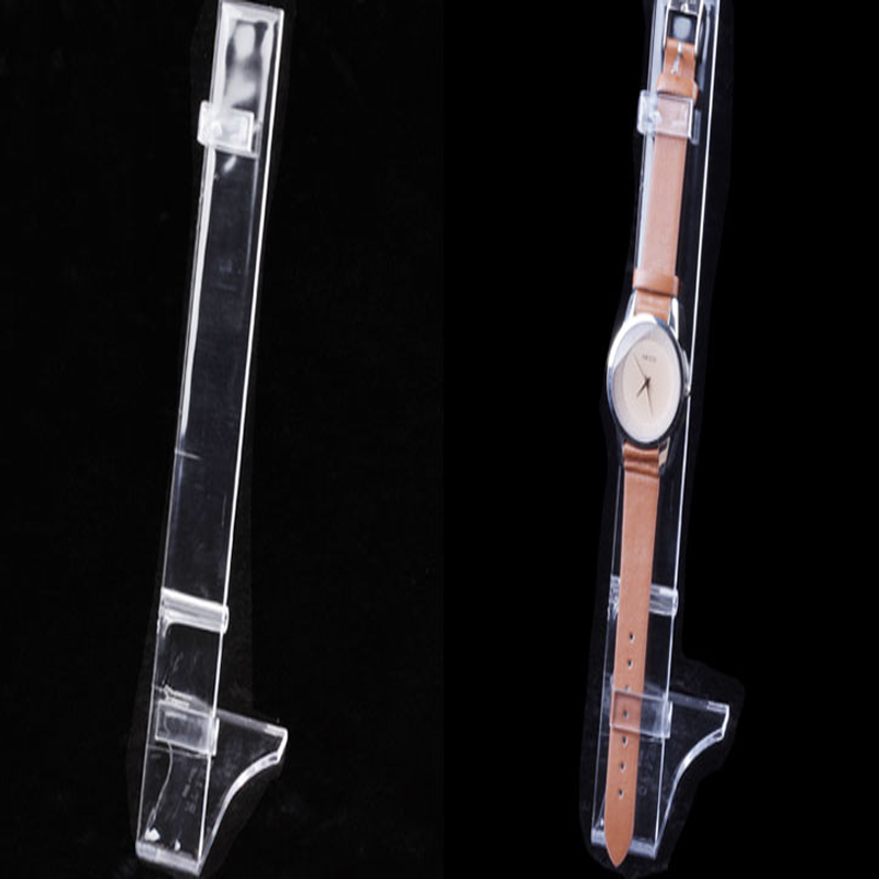 TMJ PP - 587クリアアクリルシングルウォッチディスプレイラックホルダーは、プラスチック製の腕時計の表示スタンド